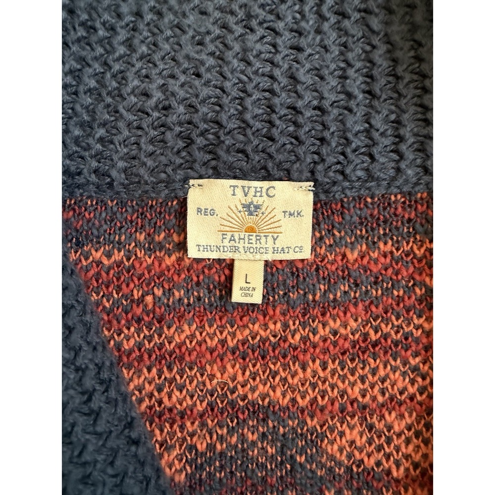 Faherty Size TVCH Aztec Eagle Thunder Voice Cardigan L - Picture 2 of 8